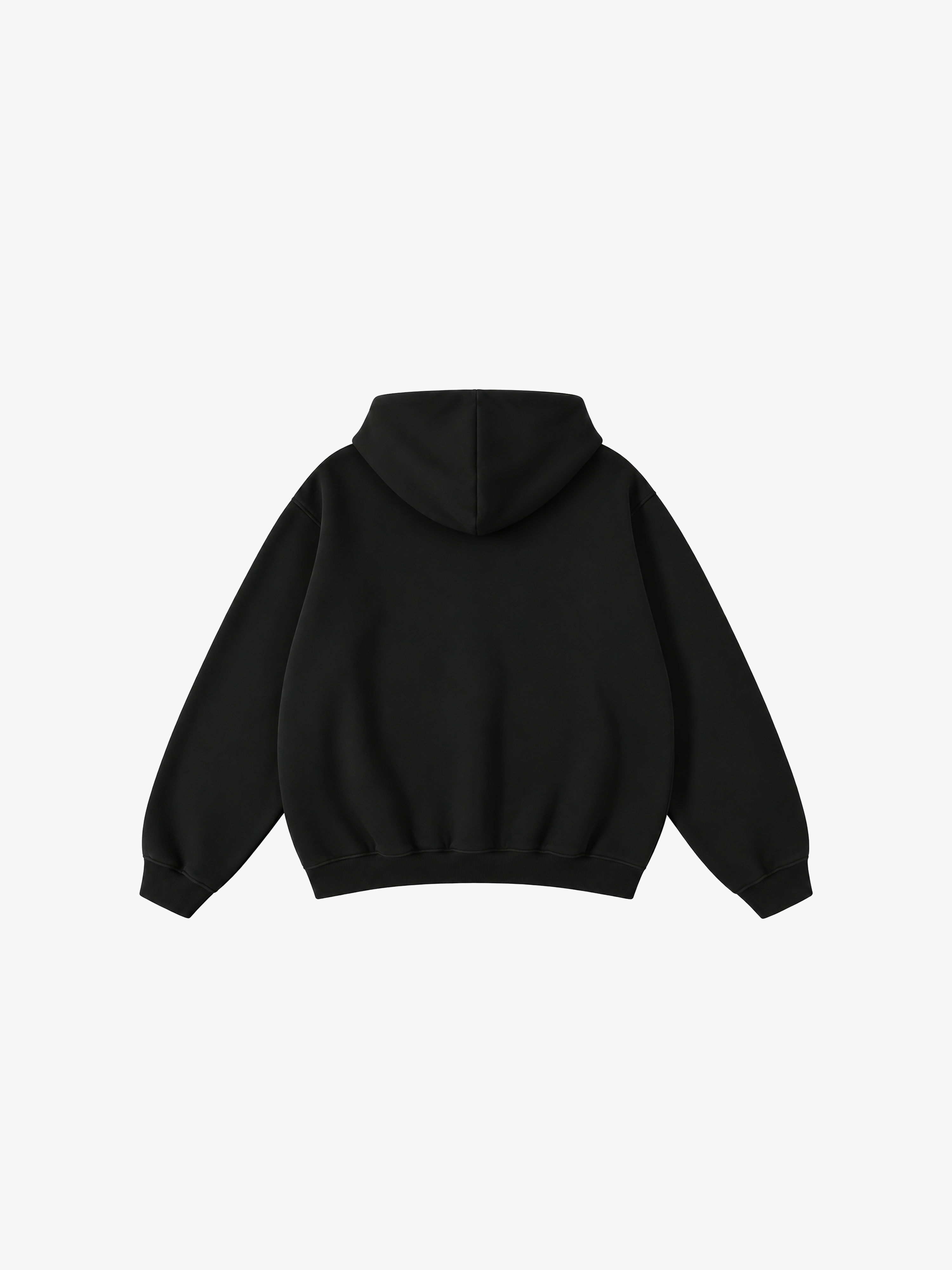 HERCXLES: MW0036 Oversized Hoodie - Black Beauty plain back flat lay